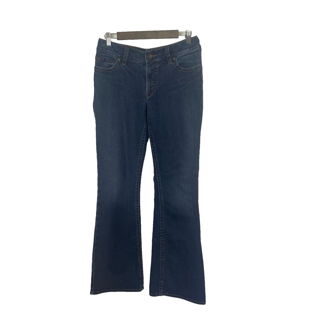 Silver Jeans Suki Jeans Sz 31X32 Flare Y2K Stitch Pockets Dark Wash READ*